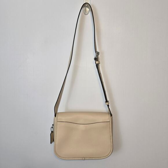 Coach Tabby Messenger Handbag Crossbody Cream Ivory Glovetanned Leather NWOT - Picture 4 of 15
